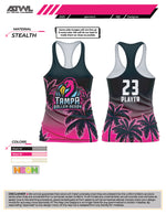 Load image into Gallery viewer, Tampa Roller Derby Black Full Dye Women's Cut Racerback Jersey