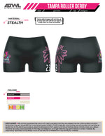Load image into Gallery viewer, Tampa Roller Derby womens cut compression Full Dye Shorts