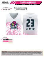 Load image into Gallery viewer, Tampa Bay Roller Derby Women's Crew Cut 3/4 length Crop Top Sleeveless Jersey