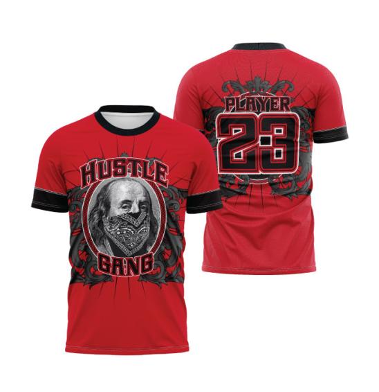 Red hustle gang discount hoodie