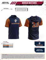 Load image into Gallery viewer, Morgan Mustangs Navy Lightweight Short Sleeve Full Dye with Hood (Copy)