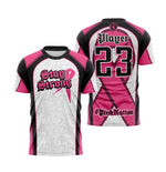 Load image into Gallery viewer, Stay Strong Mens Full Dye Jersey Cancer Awareness
