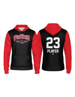 Load image into Gallery viewer, Parrish Pirates Black and Red Full Dye Hoodie