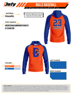 Load image into Gallery viewer, Bulls Baseball Orange Full Dye Hoodie