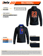 Load image into Gallery viewer, Bulls Baseball Black Full Dye Hoodie