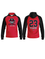 Load image into Gallery viewer, Parrish Pirates Red and Black Full Dye Hoodie
