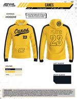 Load image into Gallery viewer, Canes Baseball Gold Full Dye Hoodie