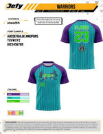 Load image into Gallery viewer, Warriors Teal Pinstripe Men's Full Dye Jersey