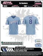 Load image into Gallery viewer, Buffalo Creek Bombers Carolina V-neck Game Men's full dye Jersey