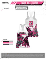 Load image into Gallery viewer, Tampa Roller Jr Derby Black Full Dye Women's Cut Racerback Jersey