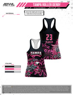 Load image into Gallery viewer, Tampa Roller Jr Derby Black Full Dye Women's Cut Racerback Jersey