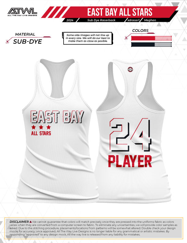 East Bay All Stars Sub Dye Womens Racerback
