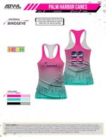 Load image into Gallery viewer, Palm Harbor Canes Full Dye Women's Racerback Jersey