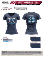 Load image into Gallery viewer, Safety Harbor All Stars Womens V neck Full dye Jersey-Navy