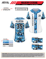 Load image into Gallery viewer, Mulberry Softball Womens Camo Full Button All Star Replica Jersey