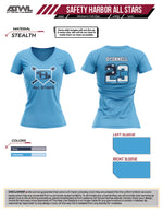 Load image into Gallery viewer, Safety Harbor All Stars Womens V neck Full dye Jersey-Columbia