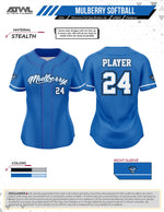 Load image into Gallery viewer, Mulberry Softball Womens Full Button All Star Replica Jersey