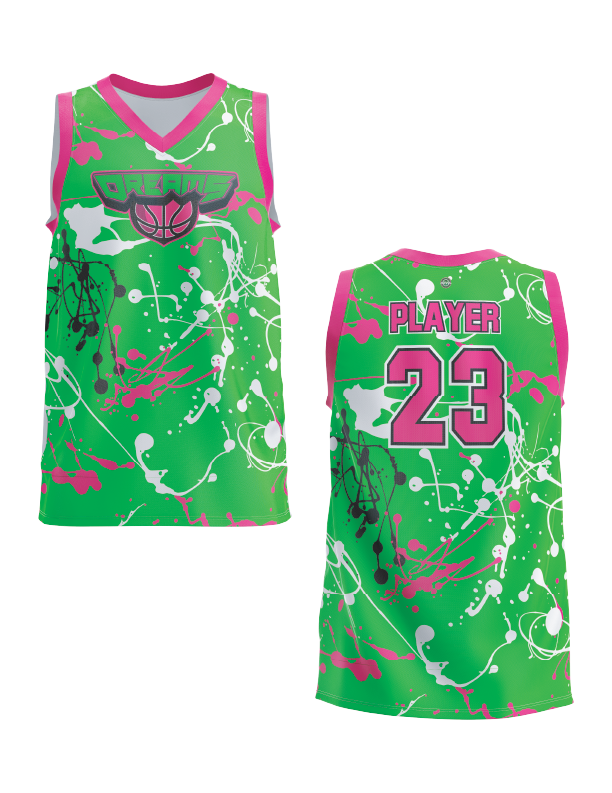 Hoop Dreams Neon Green Basketball Men's basketball Full-Dye Jersey