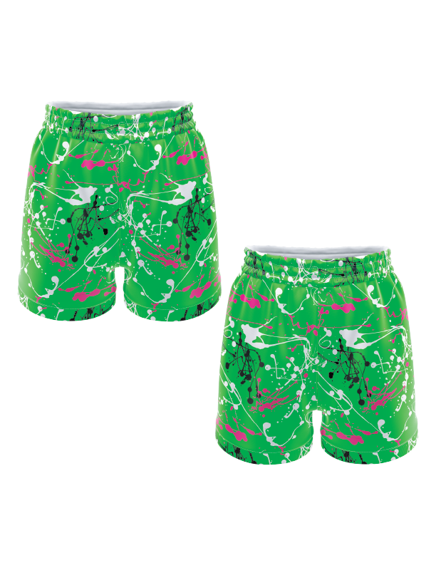Hoop Dreams Neon Green Mens basketball shorts 9inch inseam All The Way Live Designs