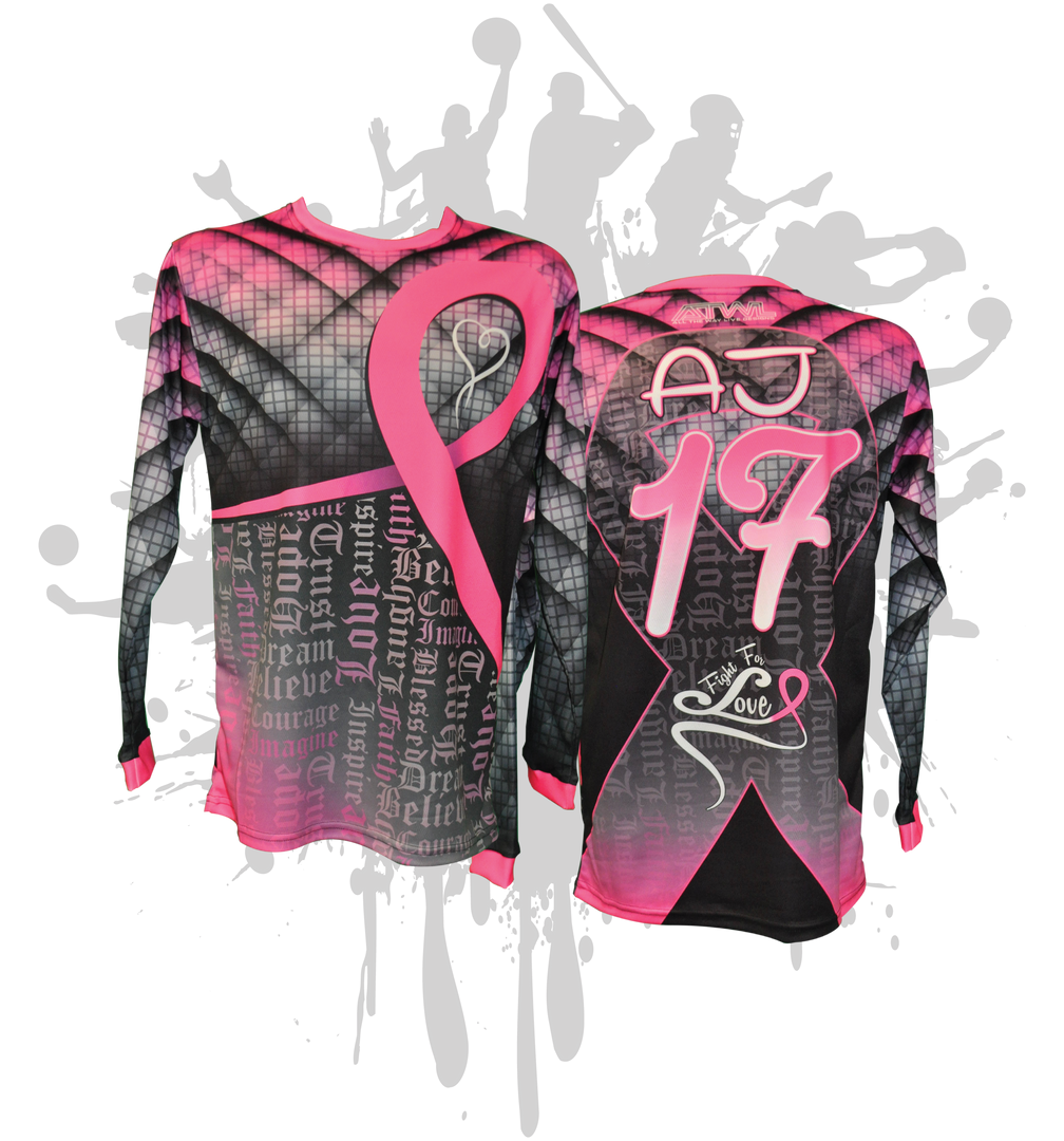 Fight For Love Cancer Awareness Mens Full Dye Long Sleeve Jersey
