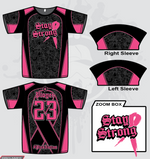Load image into Gallery viewer, Stay Strong Mens Full Dye Jersey Cancer Awareness Black