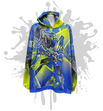 Load image into Gallery viewer, Complex Hoody Unisex Neon Yellow/Blue