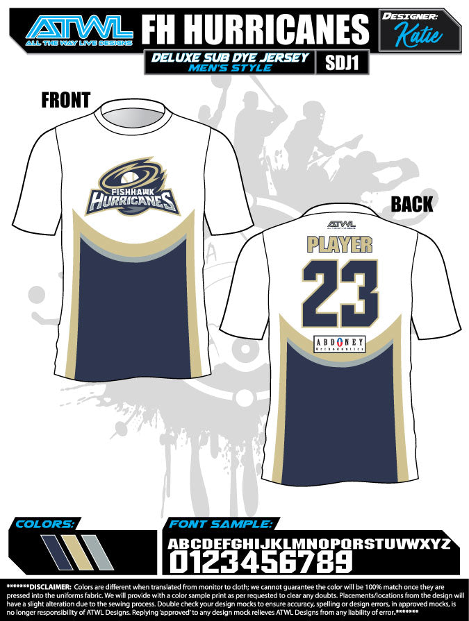 Fishhawk Fall League Men's Sub Dye Jerseys