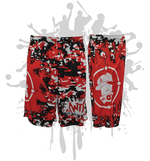 Load image into Gallery viewer, Splatter Splash Digital Camo Mens Full Dye Shorts Red/Black/White