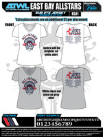 Load image into Gallery viewer, East Bay All Stars Womens Sub dye Roster Jerseys