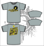 Load image into Gallery viewer, ALL THE WAY LIVE SPLASH MASK CAMO/NEON YELLOW on MEN'S GREY SUB DYE JERSEY