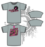 Load image into Gallery viewer, ALL THE WAY LIVE SPLASH MASK CAMO/NEON PINK on MEN'S GREY SUB DYE JERSEY