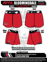 Load image into Gallery viewer, 2022 Bloomingdale All stars full dye  red womens shorts