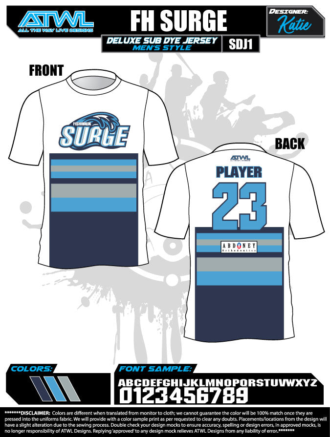 Fishhawk Fall League Men's Sub Dye Jerseys
