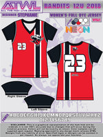 Load image into Gallery viewer, Bandits 12U Women's Full Dye Jersey