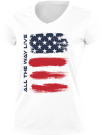 Load image into Gallery viewer, Merica Flag Womens White Sub Dye Jersey