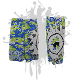 Load image into Gallery viewer, Splatter Splash Digital Camo Mens Full Dye Shorts Royal/Lime/White