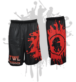 Load image into Gallery viewer, Splatter Splash Mens Full Dye Shorts Black/Red