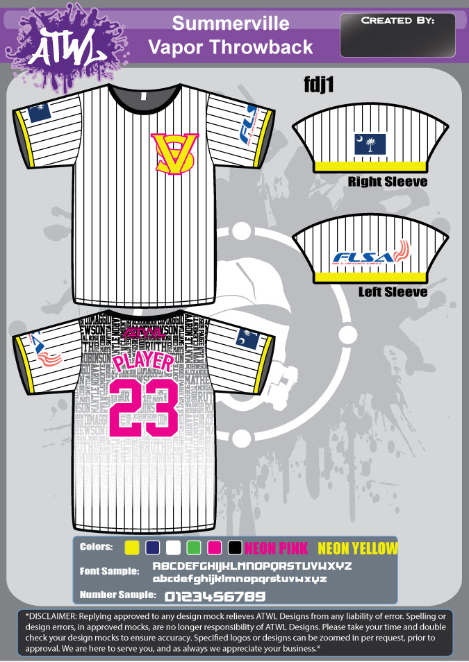 SUMMERVILLE VAPOR FULL-DYE THROWBACK JERSEYS