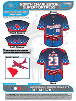 Load image into Gallery viewer, North Charleston Superfortress Full Dye Button Up Jerseys