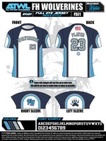 Load image into Gallery viewer, Wolverines White Full dye Crew Neck Jersey