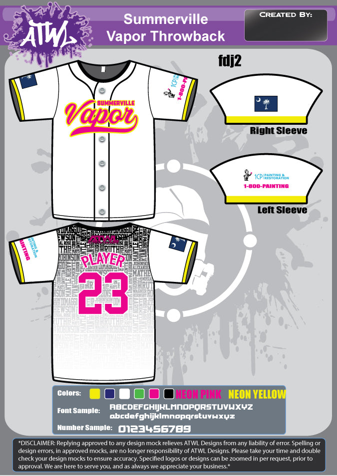 SUMMERVILLE VAPOR FULL-DYE THROWBACK JERSEYS