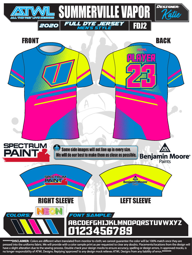 SUMMERVILLE VAPOR  2020 FULL-DYE JERSEYS