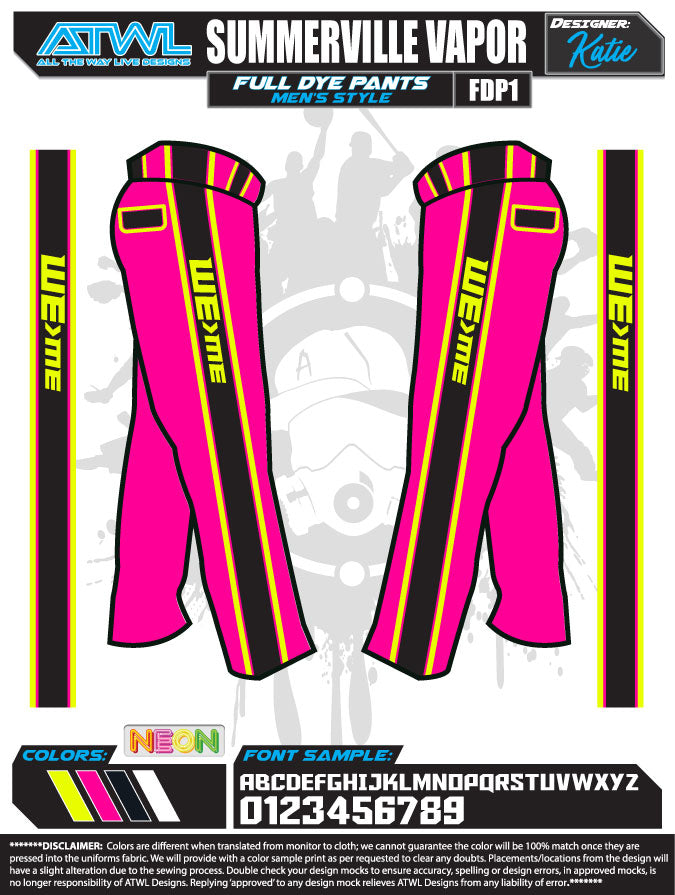 SUMMERVILLE VAPOR 2020 FULL DYE  PANTS