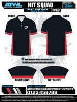 Load image into Gallery viewer, Hit Squad Black Full Dye Polo