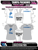 Load image into Gallery viewer, Tampa Phenoms Womens V-Neck Sub Dye Jersey 2