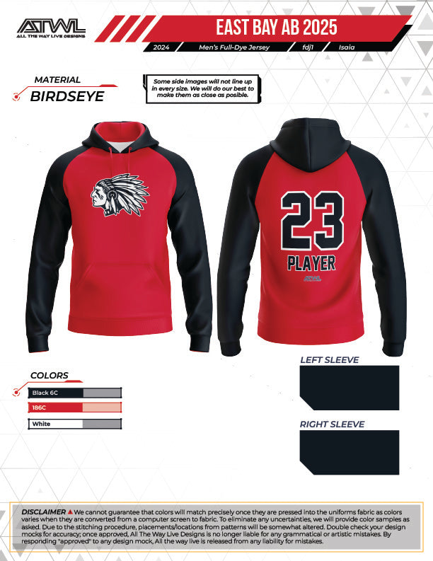 East Bay 25 Advanced Baseball Full Dye Hoody