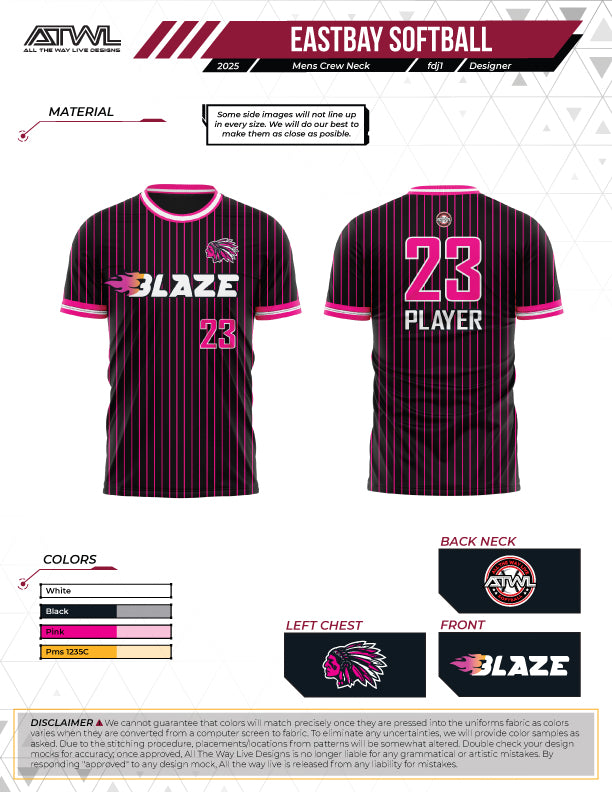 East Bay Fall 2025 Mens Cut Replica League  Softball Jerseys