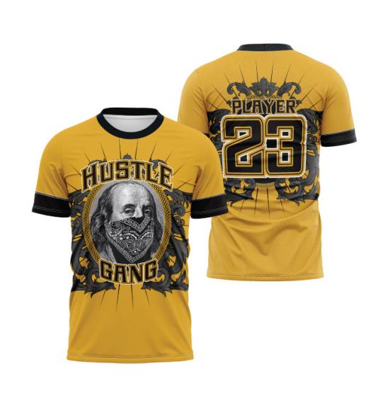 Hustle Gang  OG Yellow Men's Full-Dye Jersey