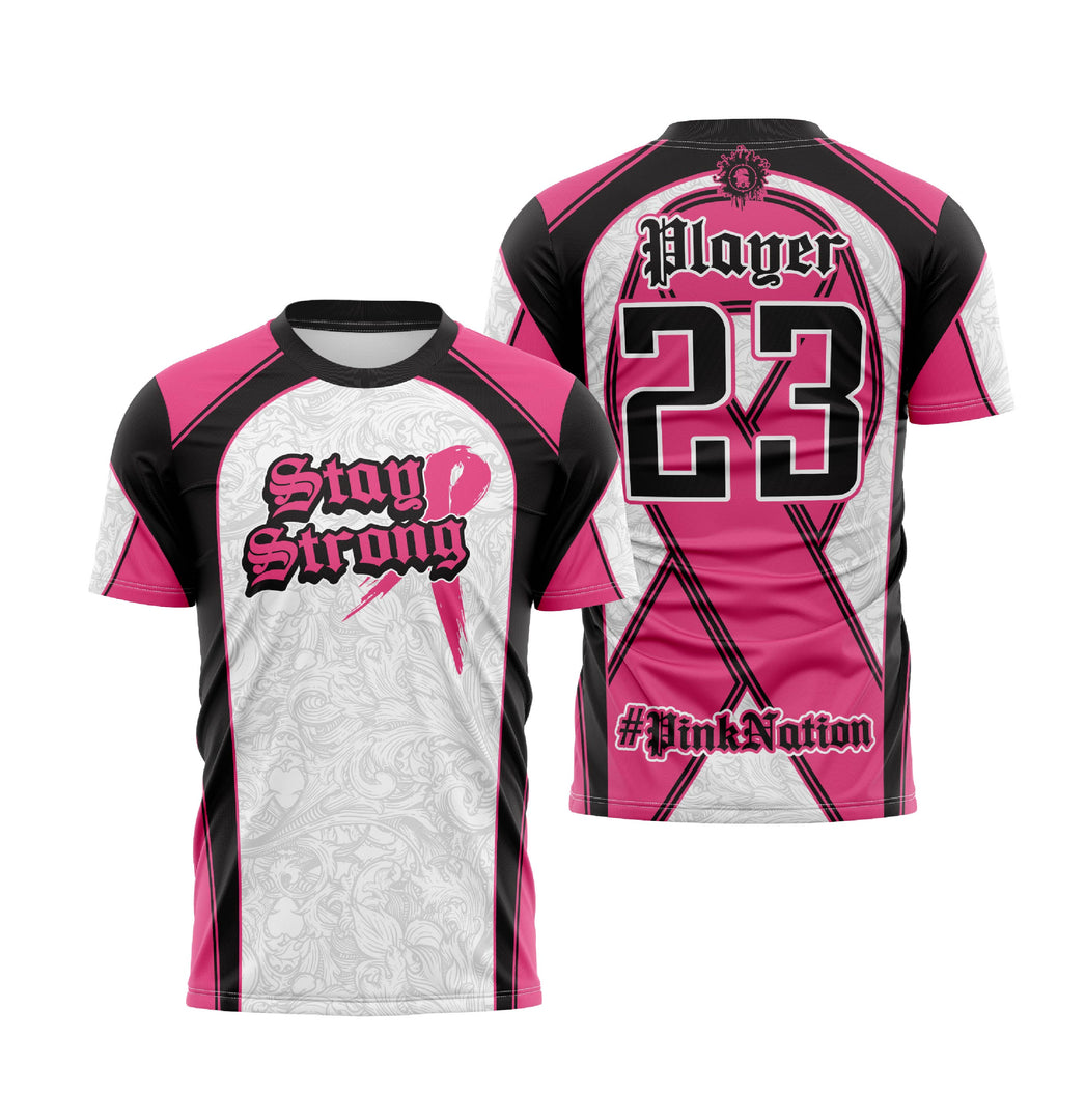 Stay Strong Mens Full Dye Jersey Cancer Awareness
