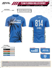 Team Florida Roller Derby Mens Cut Full dye Jersey